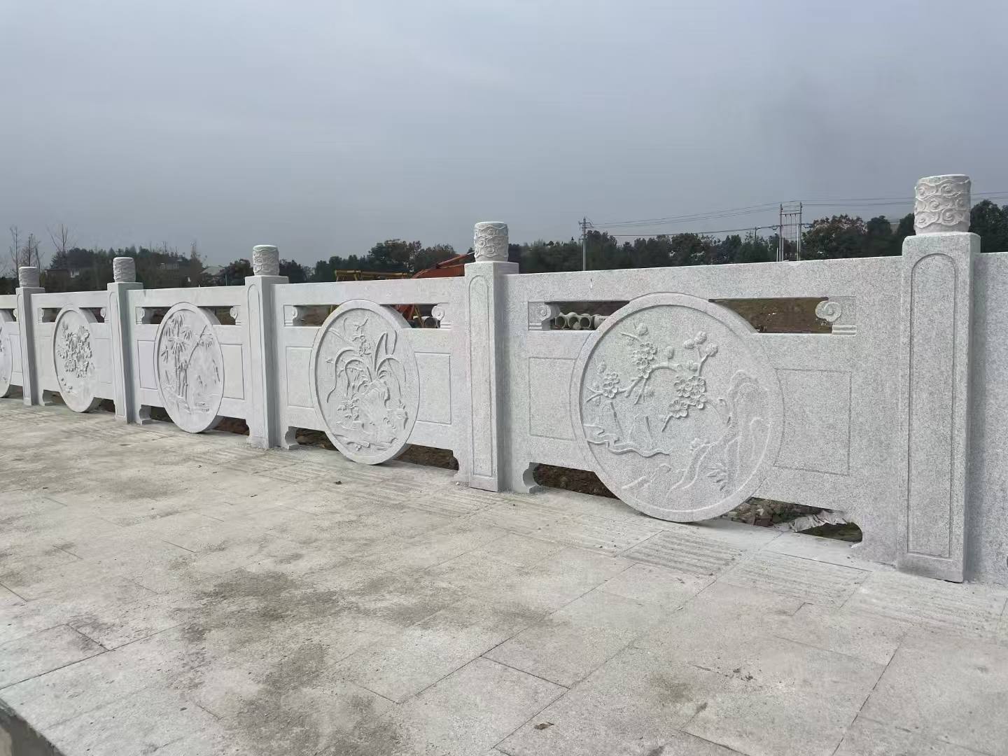 巴中芝麻白河道栏杆 石材栏杆